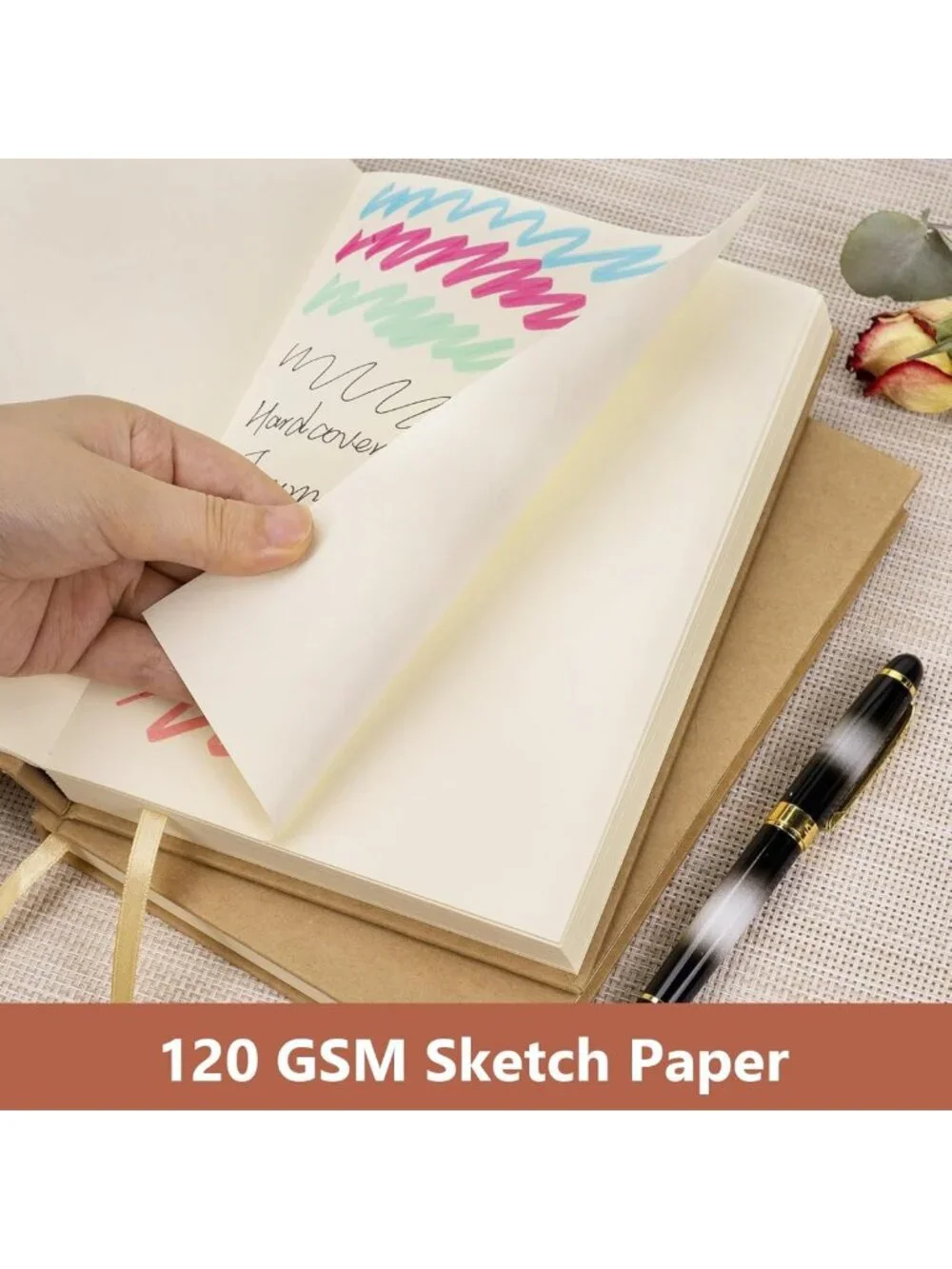Set of 6 A5 Blank Sketchbooks - Unlined Hardcover Notebooks for Art & Journaling